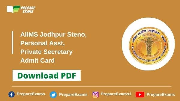 AIIMS-Jodhpur-Steno-Personal-Asst-Private-Secretary-Admit-Card