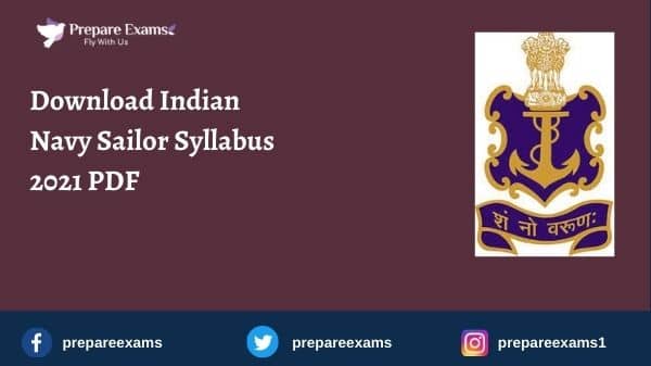 Download Indian Navy Sailor Syllabus 2021 PDF
