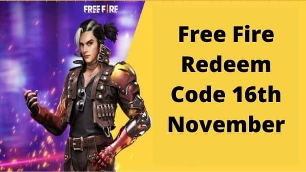 Free Fire Redeem Code 16th November