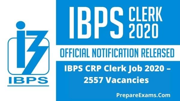 IBPS CRP Clerk Job Notification 2020