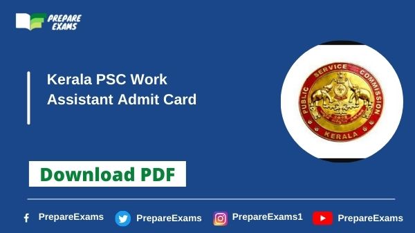 Kerala-PSC-Work-Assistant-Admit-Card