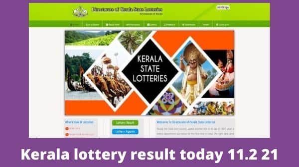 Kerala lottery result today 11.2 21 - PrepareExams