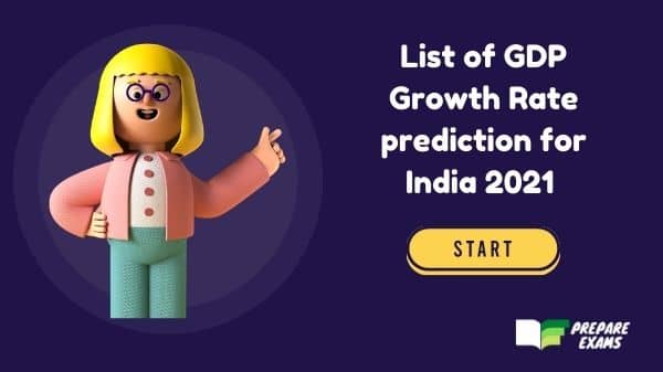 List of GDP Growth Rate prediction for India
