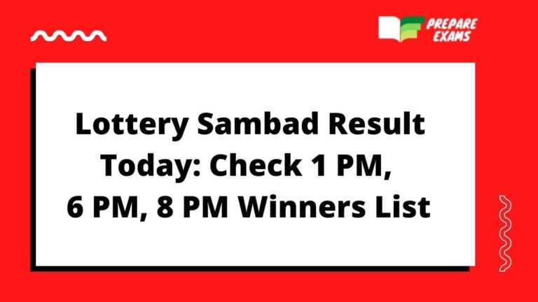 Lottery Sambad Result Today - PrepareExams