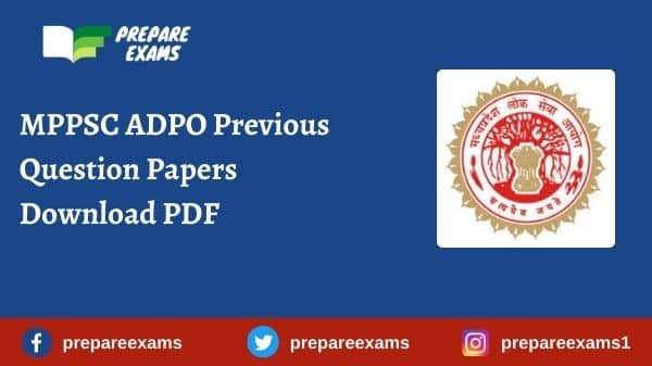 MPPSC ADPO Previous Question Papers Download PDF
