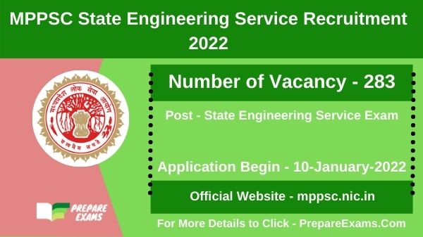 MPPSC State Engineering Service Recruitment 2022
