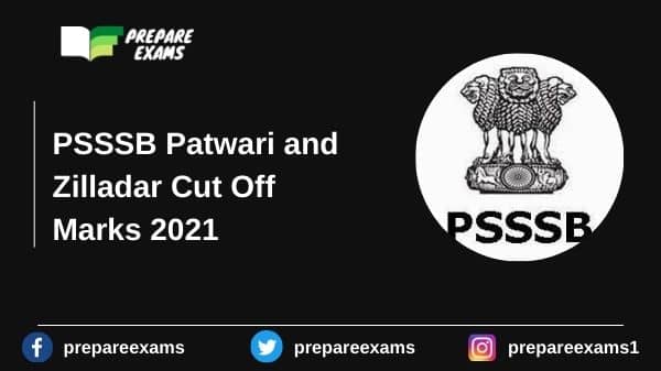 PSSSB Patwari and Zilladar Cut Off Marks
