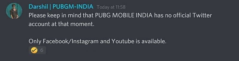 PUBG Mobile Indias Discord administrator