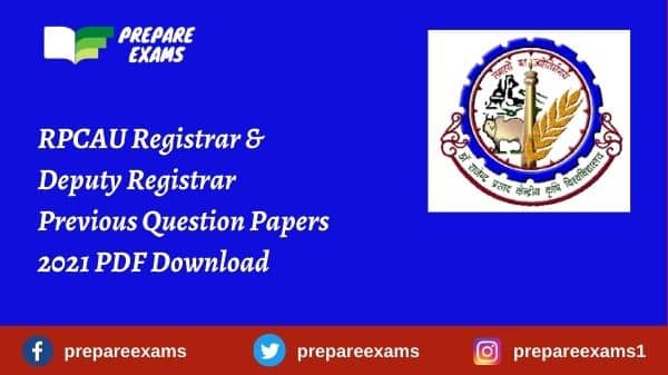 RPCAU Registrar & Deputy Registrar Previous Question Papers