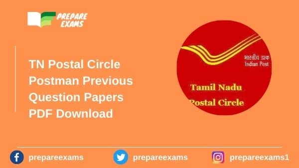 TN Postal Circle Postman Previous Question Papers PDF Download