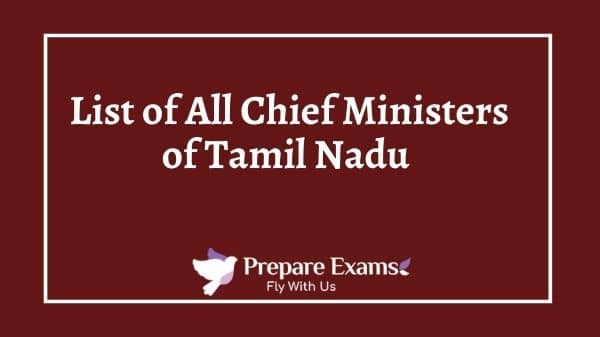 ist of All Chief Ministers of Tamil Nadu
