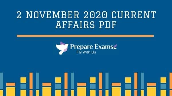 2 November 2020 Current Affairs Pdf