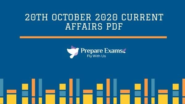 20th October 2020 Current Affairs Pdf