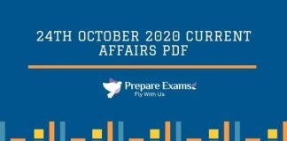 24th October 2020 Current Affairs Pdf