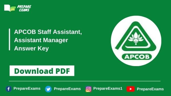 APCOB Staff Assistant, Assistant Manager Answer Key