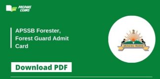 APSSB Forester, Forest Guard Admit Card