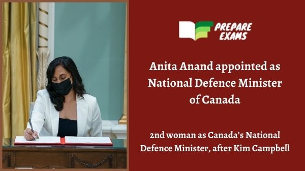 Anita Anand appointed as National Defence Minister of Canada