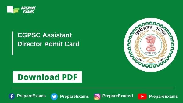 CGPSC Assistant Director Admit Card