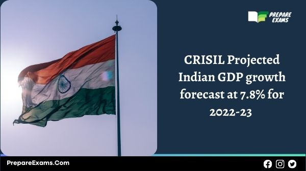 CRISIL Projected Indian GDP growth forecast at 7.8% for 2022-23