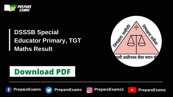 DSSSB-Special-Educator-Primary-TGT-Maths-Result