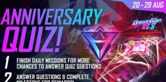 Free Fire 4th anniversary quiz answers 28th August 2021