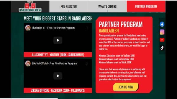 Free Fire Partner Program Bangladesh: Become an Official Free Fire Partner
