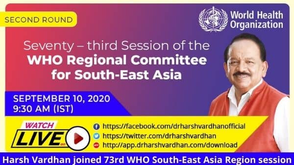 Harsh Vardhan joined 73rd WHO South-East Asia Region session
