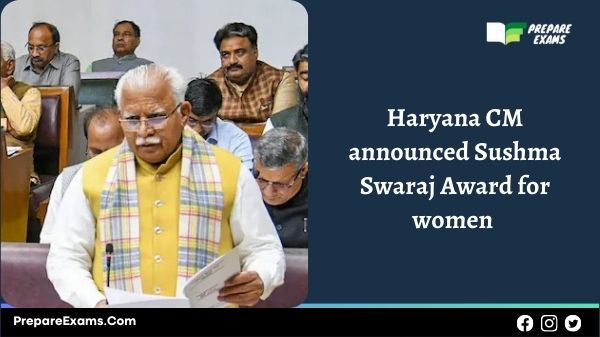 Haryana CM announced Sushma Swaraj Award for women