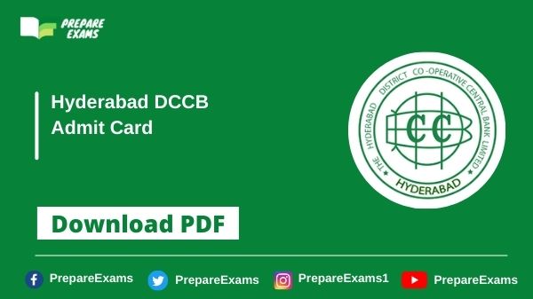 Hyderabad DCCB Admit Card