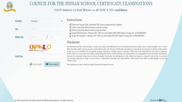 ICSE and ISC Semester 1 10th & 12th Results 2021