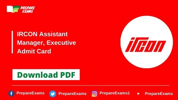 IRCON Assistant Manager, Executive Admit Card