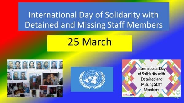 International Day of Solidarity with Detained and Missing Staff Members 2021