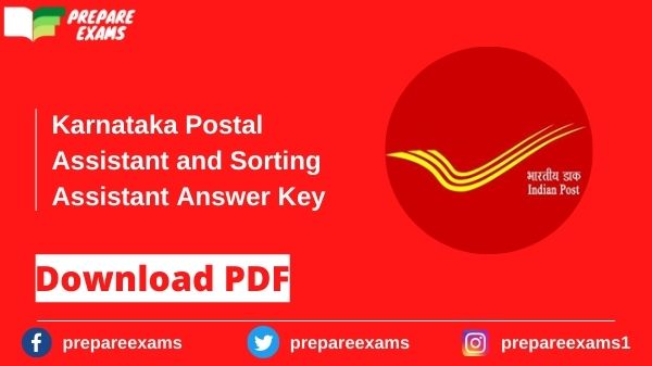 Karnataka Postal Assistant and Sorting Assistant Answer Key