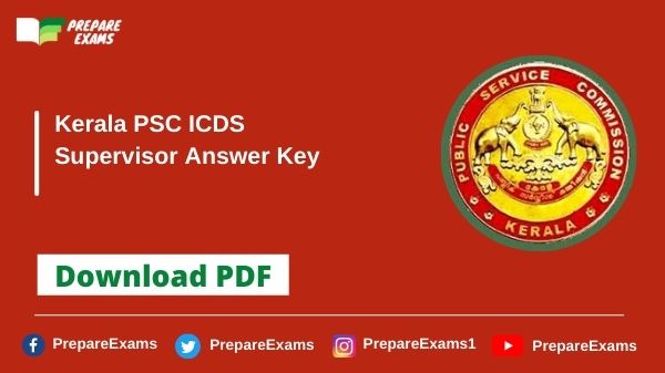 Kerala PSC ICDS Supervisor Answer Key