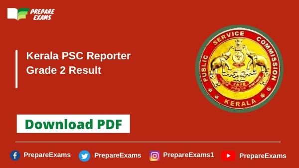 Kerala-PSC-Reporter-Grade-2-Result