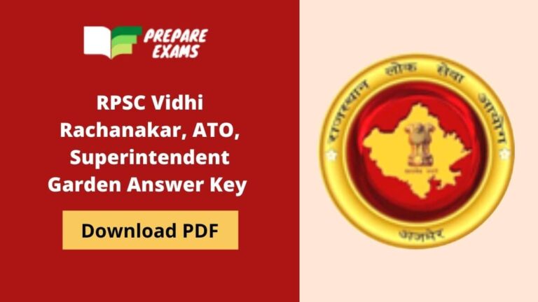 RPSC Vidhi Rachanakar, ATO, Superintendent Garden Answer Key 2021