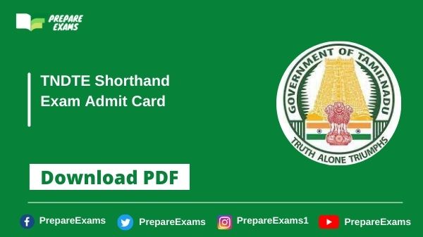 TNDTE Shorthand Exam Admit Card