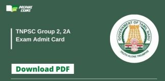 TNPSC Group 2, 2A Exam Admit Card