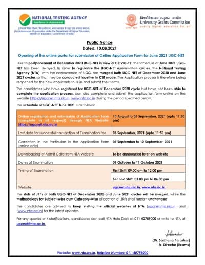 UGC NET 2021 registration