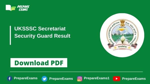 UKSSSC Secretariat Security Guard Result