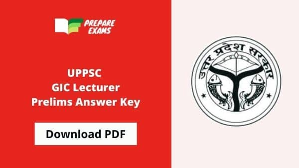 UPPSC GIC Lecturer Prelims Answer Key