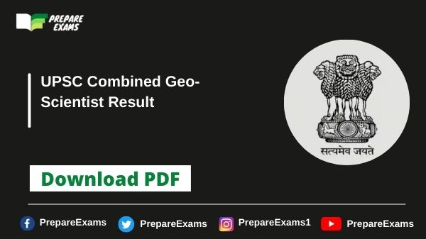 UPSC Combined Geo-Scientist Result
