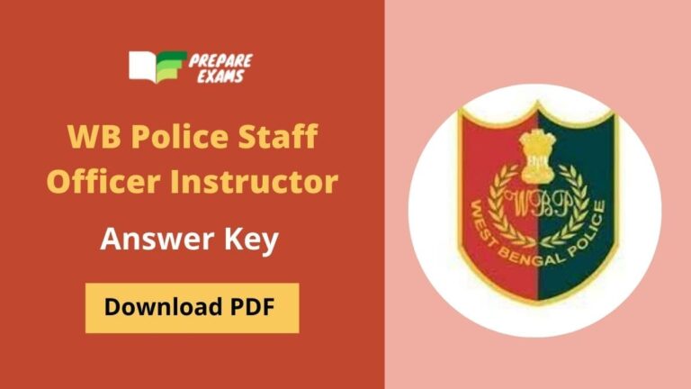 WB Police Staff Officer Instructor Answer Key 2021