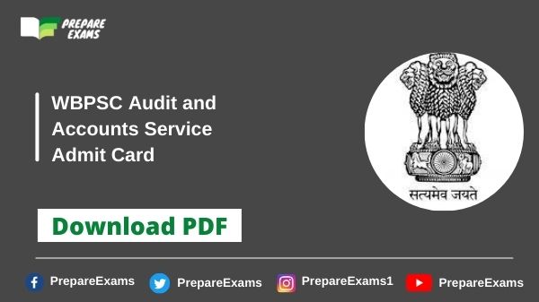 WBPSC Audit and Accounts Service Mains Admit Card