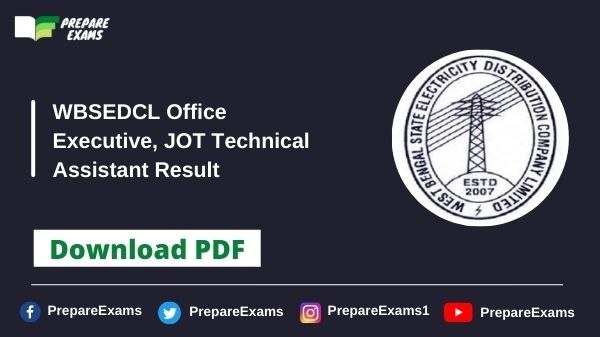 WBSEDCL-Office-Executive-JOT-Technical-Assistant-Result