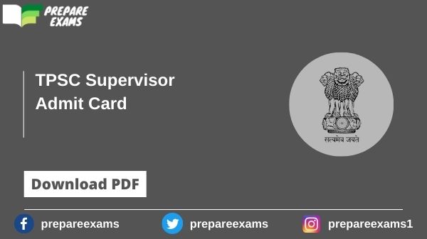 TPSC Supervisor Admit Card - PrepareExams