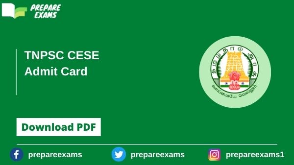 TNPSC CESE Admit Card - PrepareExams