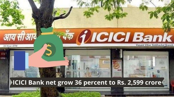 ICICI Bank net grow 36 percent to Rs. 2,599 crore