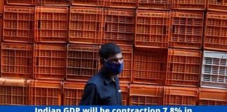 Indian GDP will be contraction 7.8% in FY2021