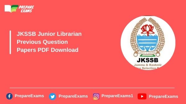 JKSSB Junior Librarian Previous Question Papers PDF Download